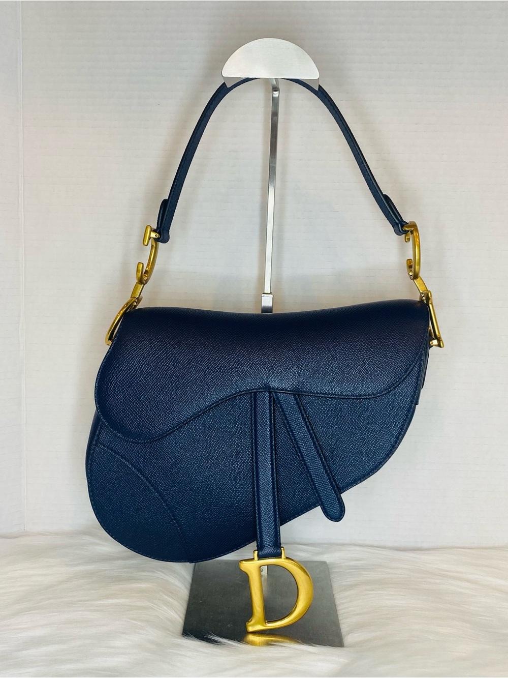 Dior Saddle Shoulder Bag with Gold 'D' Charm